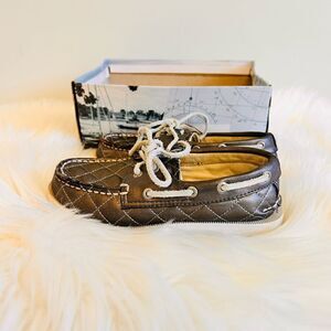 Sperry Top-Sider A/O Pewter Quilted Girls Boat Shoe Loafers! ❤️